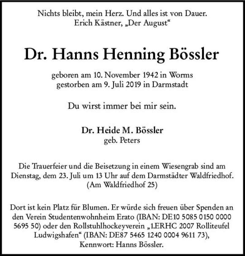 Traueranzeige für Harms Henning Bössler vom 20.07.2019 aus vrm-trauer
