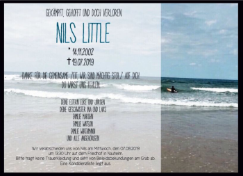 Traueranzeige von Nils Little von vrm-trauer
