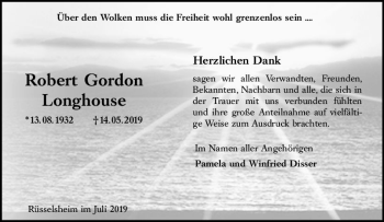 Traueranzeige von Robert Gordon Longhouse von vrm-trauer