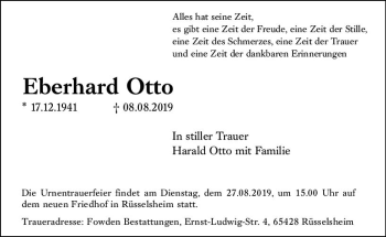 Traueranzeige von Eberhard Otto von vrm-trauer