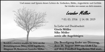 Traueranzeige von Leander Müller von vrm-trauer