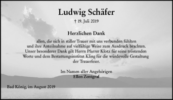Traueranzeige von Ludwig Schäfer von vrm-trauer