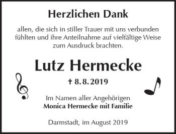 Traueranzeige von Lutz Hermecke von vrm-trauer