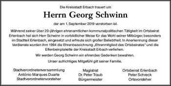 Traueranzeige von Georg Schwinn von vrm-trauer