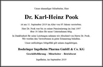 Traueranzeige von Karl-Heinz Pook von vrm-trauer