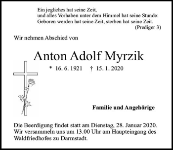 Traueranzeige von Anton Adolf Myrzik von vrm-trauer