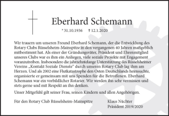 Traueranzeige von Eberhard Schemann von vrm-trauer