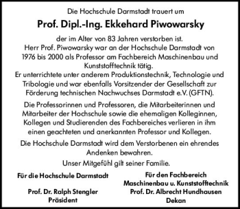 Traueranzeige von Ekkehard Piwowarsky von vrm-trauer