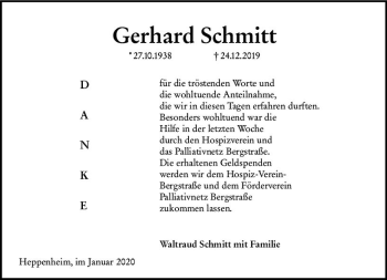 Traueranzeige von Gerhard Schmitt von vrm-trauer