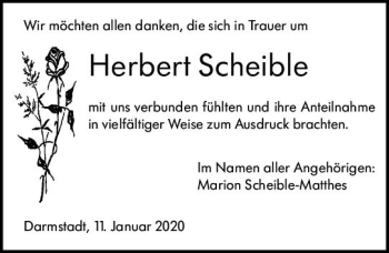 Traueranzeige von Herbert Scheible von vrm-trauer