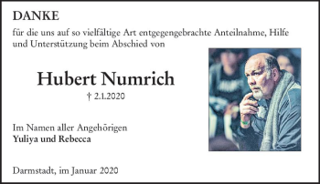 Traueranzeige von Hubert Numrich von vrm-trauer