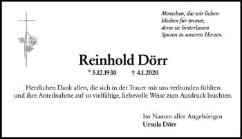 Traueranzeige von Reinhold Dörr von vrm-trauer