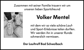 Traueranzeige von Volker Mentel von vrm-trauer