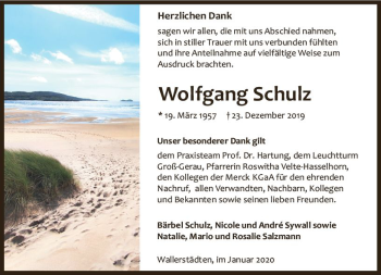 Traueranzeige von Wolfgang Schulz von vrm-trauer