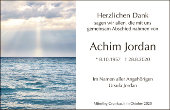 Traueranzeige von Achim Jordan von vrm-trauer