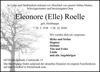 Traueranzeige von Eeonore Roelle von vrm-trauer