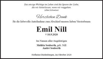 Traueranzeige von Emil Nill von vrm-trauer
