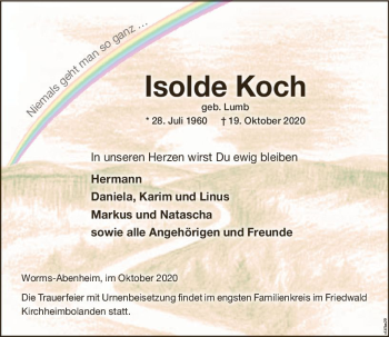 Traueranzeige von Isolde Koch von vrm-trauer