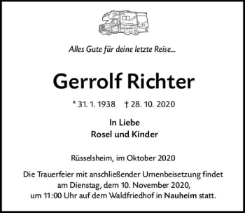 Traueranzeige von Gerrolf Richter von vrm-trauer