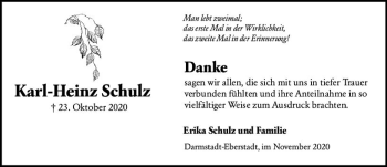 Traueranzeige von Karl-Heinz Schulz von vrm-trauer