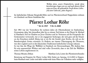 Traueranzeige von Lothar Röhr von vrm-trauer