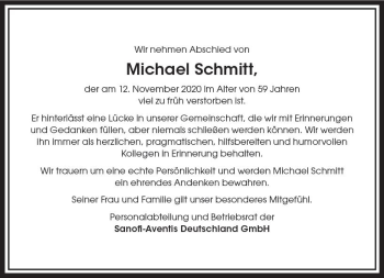 Traueranzeige von Michael Schmitt von vrm-trauer