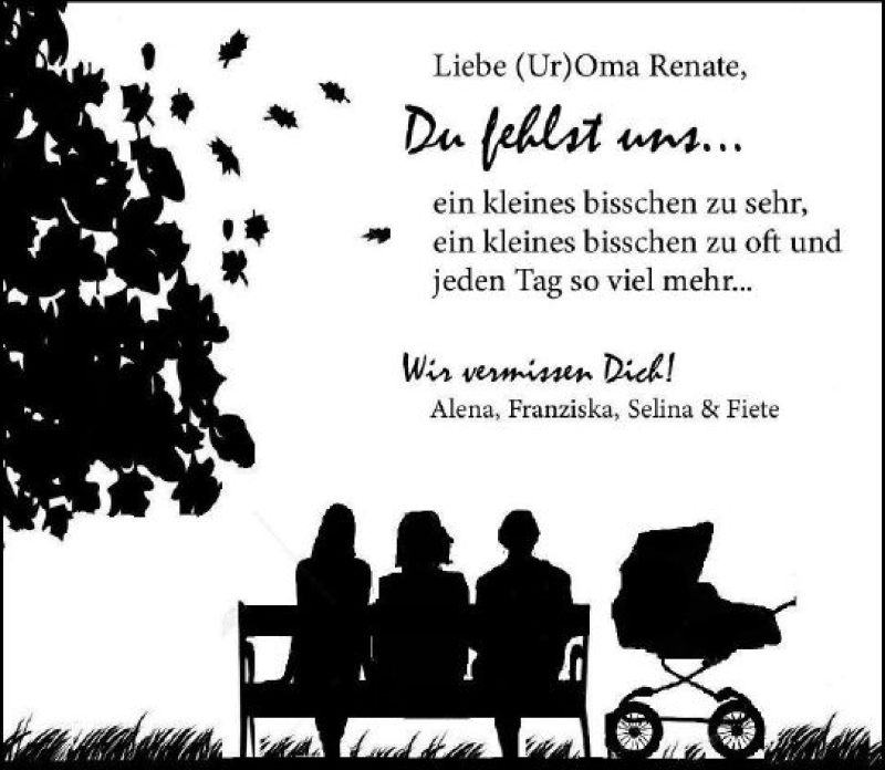  Traueranzeige für Renate Uhrig vom 21.11.2020 aus vrm-trauer