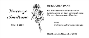 Traueranzeige von Vincenzo Amitrano von vrm-trauer