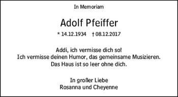 Traueranzeige von Adolf Pfeiffer von vrm-trauer
