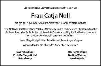 Traueranzeige von Catja Noll von vrm-trauer