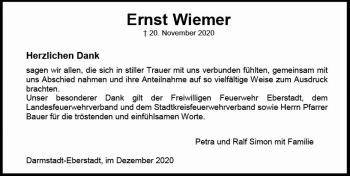 Traueranzeige von Ernst Wiemer von vrm-trauer