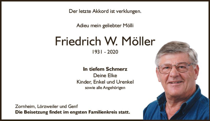  Traueranzeige für Friedrich W. Möller vom 12.12.2020 aus vrm-trauer