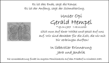 Traueranzeige von Gerald Hempel von vrm-trauer