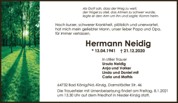 Traueranzeige von Hermann Neidig von vrm-trauer