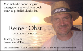Traueranzeige von Reiner Obst von vrm-trauer
