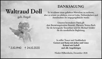 Traueranzeige von Waltraud Doll von vrm-trauer