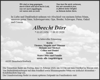Traueranzeige von Albrecht Dörr von vrm-trauer
