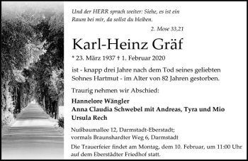 Traueranzeige von Karl-Heinz Gräf von vrm-trauer