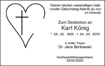 Traueranzeige von Karl König von vrm-trauer