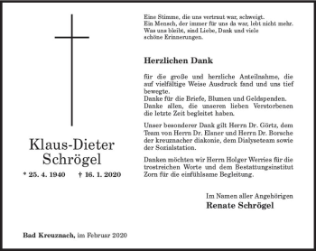 Traueranzeige von Klaus-Dieter Schrögel von vrm-trauer