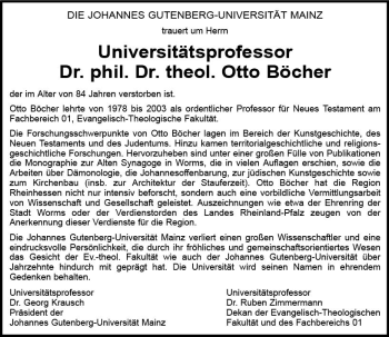 Traueranzeige von Otto Böcher von vrm-trauer