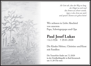 Traueranzeige von Paul Josef Lukas von vrm-trauer