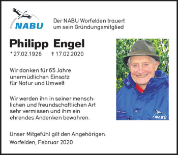 Traueranzeige von Philipp Engel von vrm-trauer