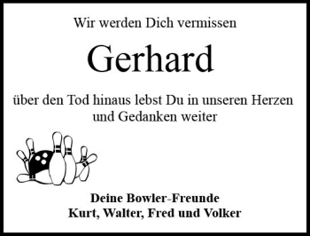 Traueranzeige von Gerhard  von vrm-trauer