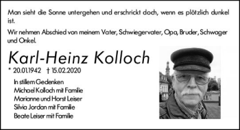 Traueranzeige von Karl-Heinz Kolloch von vrm-trauer