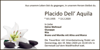 Traueranzeige von Placido Dell'Aquila von vrm-trauer
