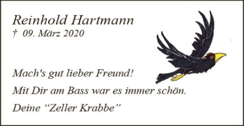 Traueranzeige von Reinhold Hartmann von vrm-trauer