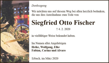 Traueranzeige von Siegfried Otto Fischer von vrm-trauer