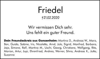 Traueranzeige von Friedhelm Beier 