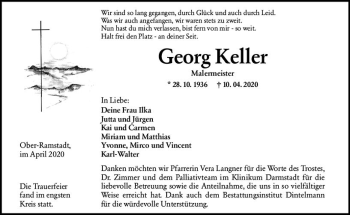 Traueranzeige von Georg Keller von vrm-trauer
